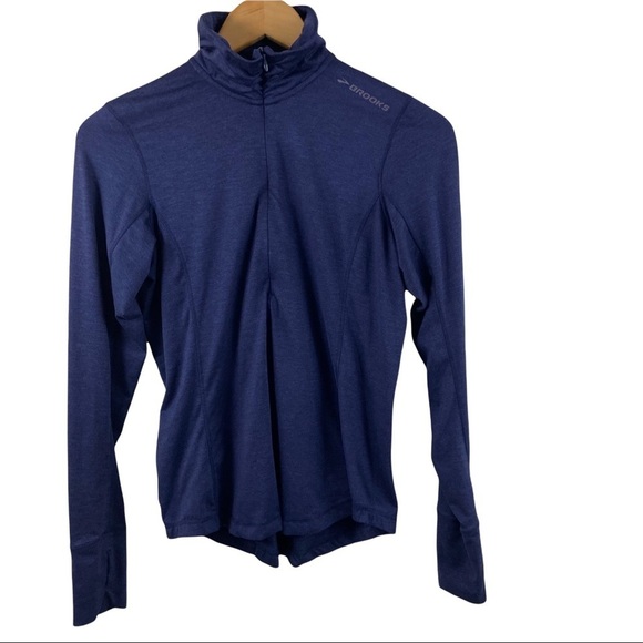 Brooks Dash 1/2 Zip Womens Athletic Pullover Jacket Sz XS Dark Blue - Picture 1 of 10